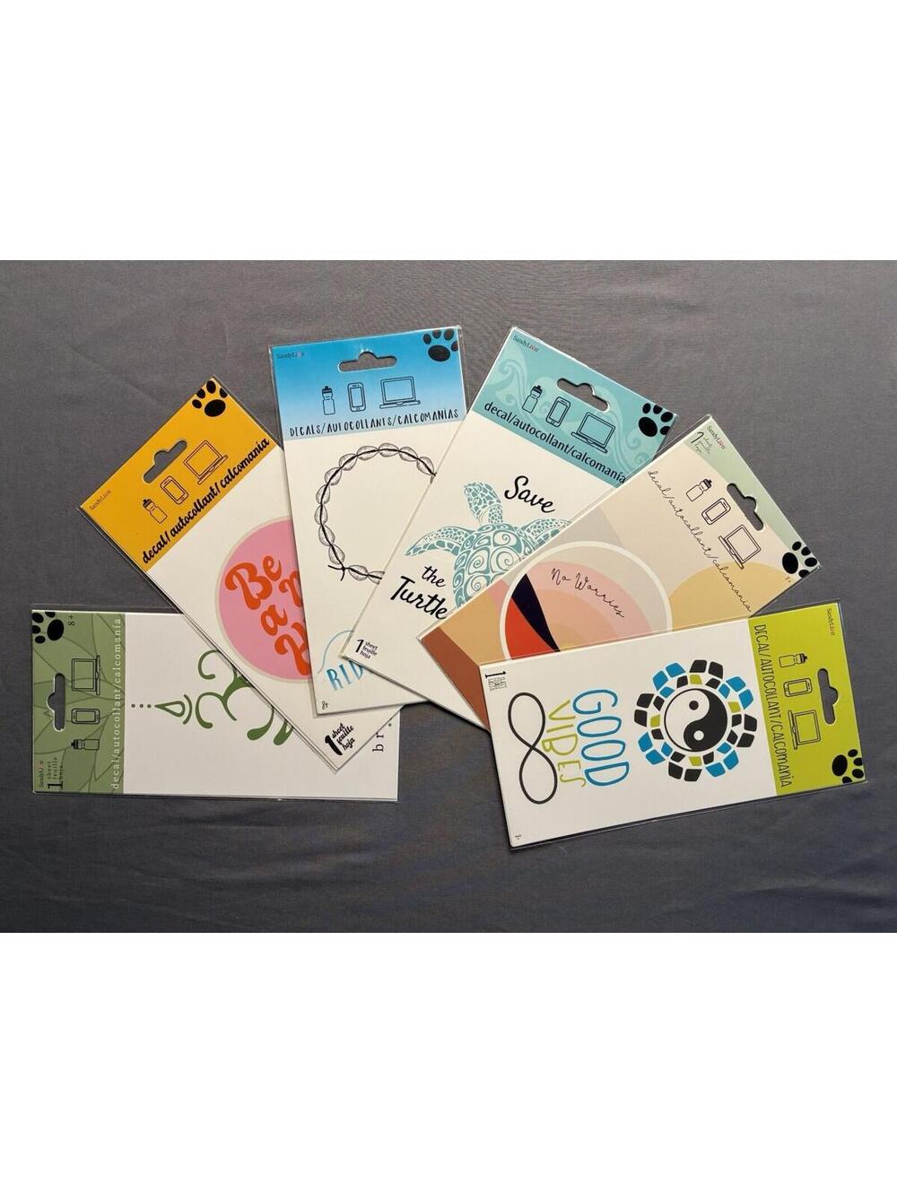 Set of 6 Sandy Lion Feel-Good, Uplifting Decals and Stickers